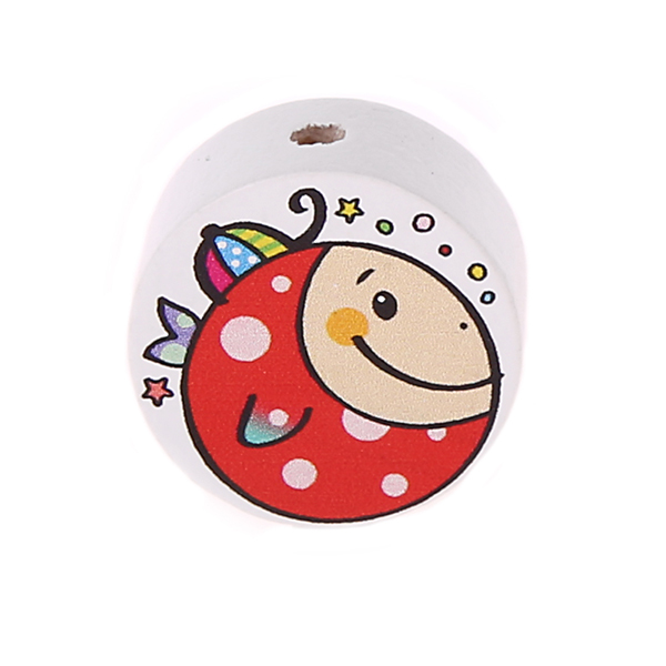 Motif bead disc fish small red 48 in stock 